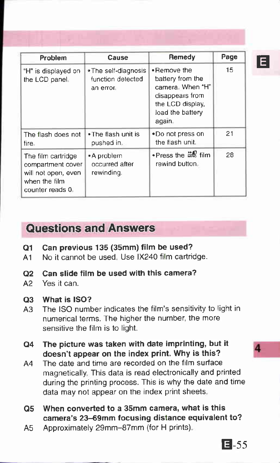 Questions and answers, B-55 | Canon IXUS Z70 User Manual | Page 55 / 57