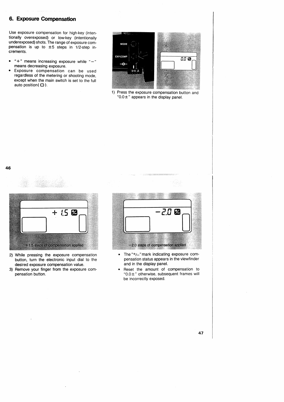 Exposure compensation | Canon EOS 650 User Manual | Page 26 / 45