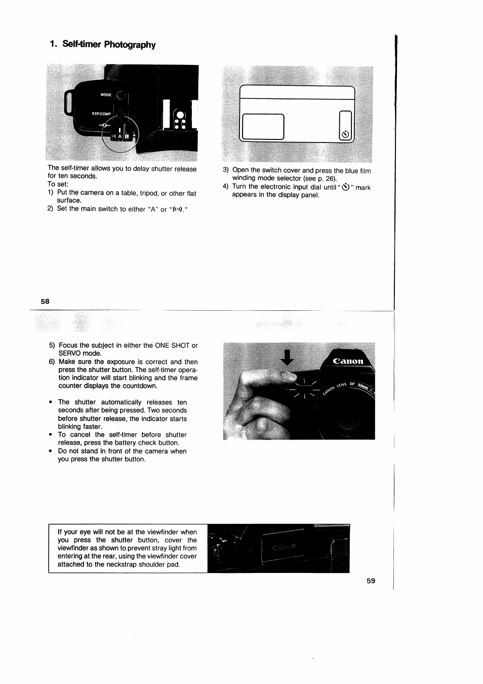 Self-timer photography | Canon EOS 650 User Manual | Page 32 / 45