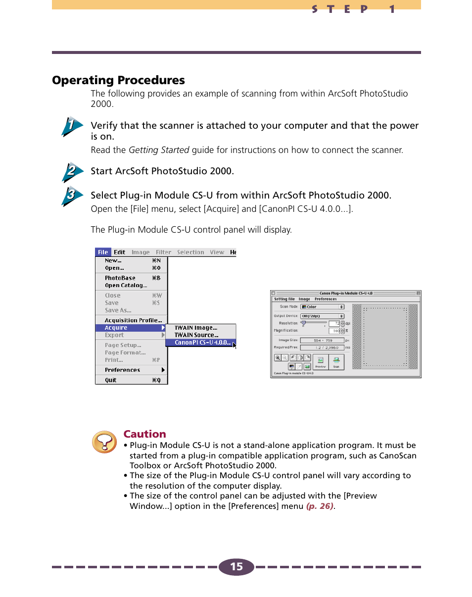 Operating procedures | Canon D646U User Manual | Page 15 / 69