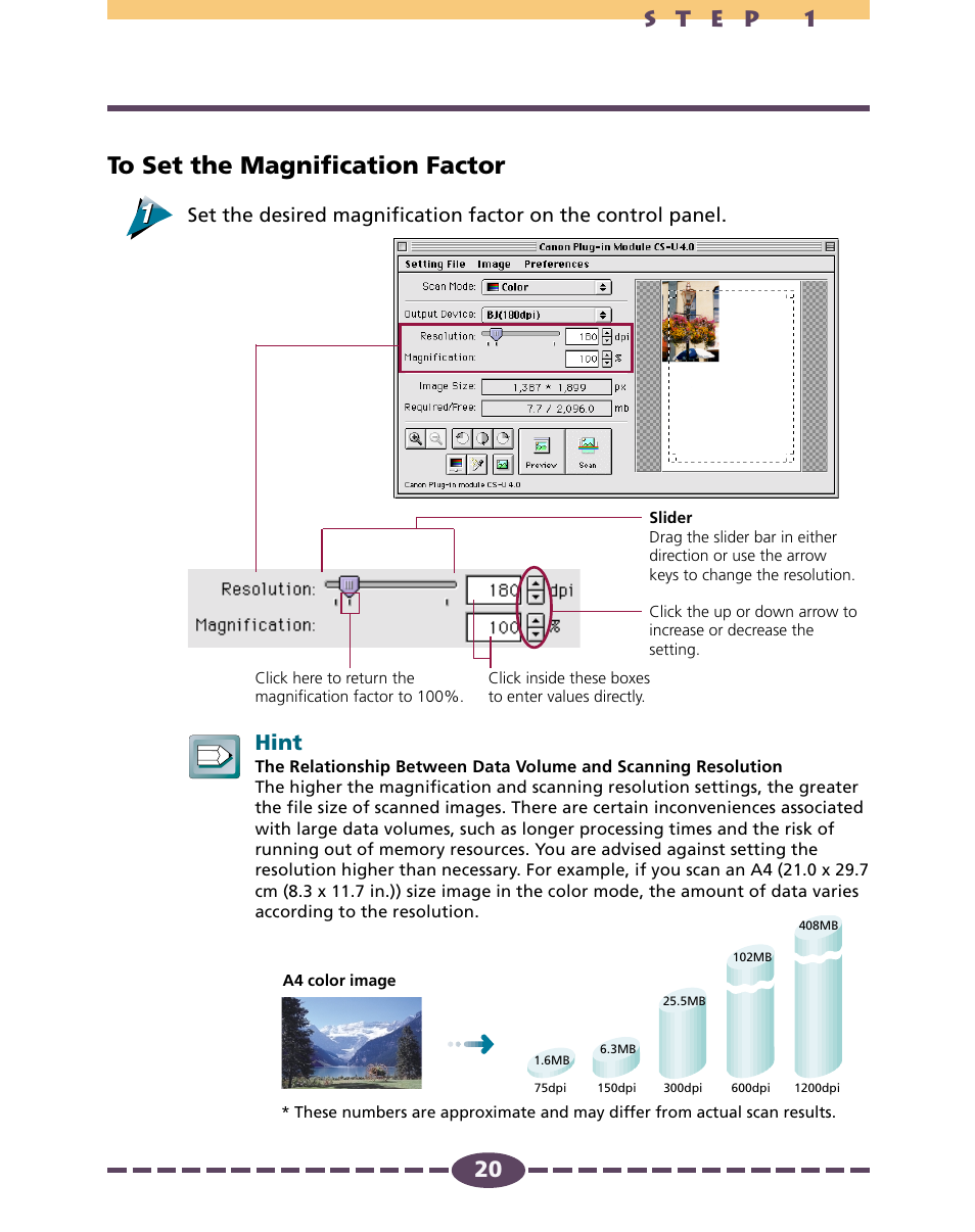 Hint | Canon D646U User Manual | Page 20 / 69