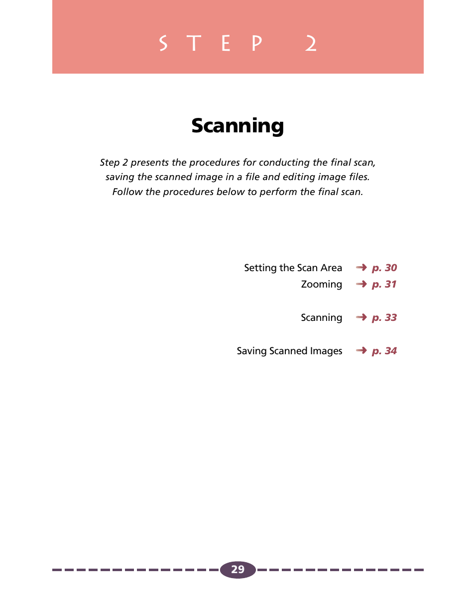 Step 2, Scanning, P. 29 | Canon D646U User Manual | Page 29 / 69