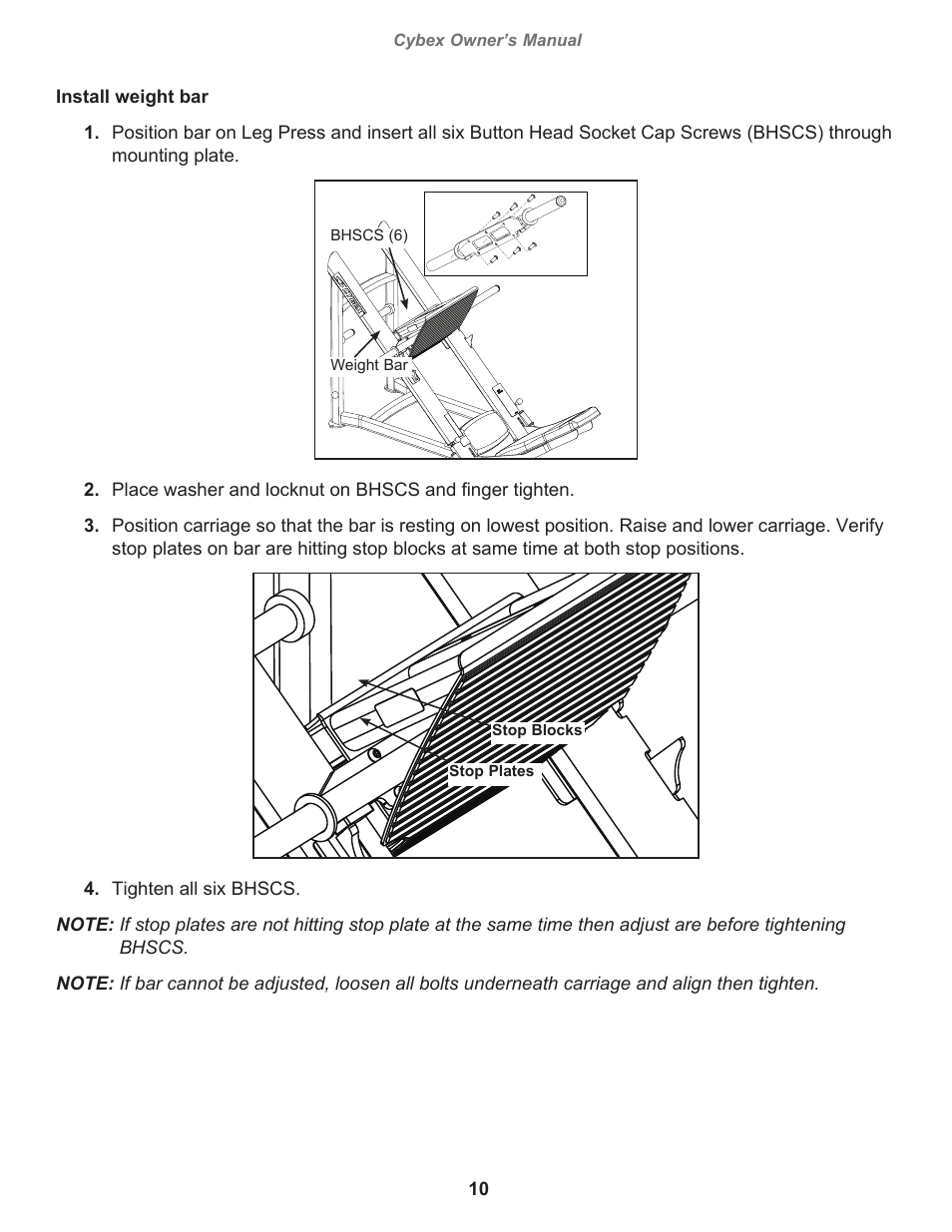 Cybex 16110 Plate Loaded Leg Press User Manual | Page 10 / 20