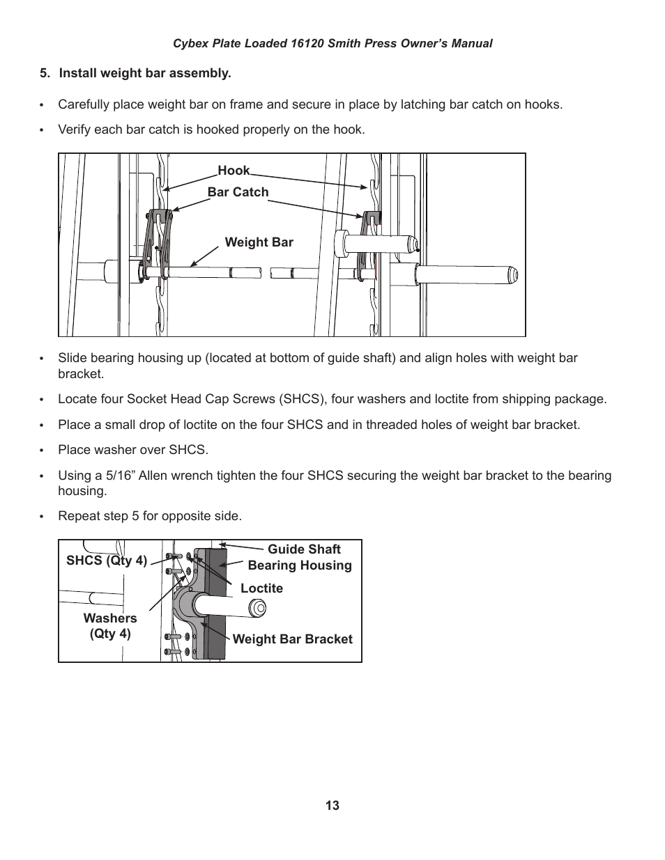 Cybex 16120 Plate Loaded Smith Press User Manual | Page 13 / 30