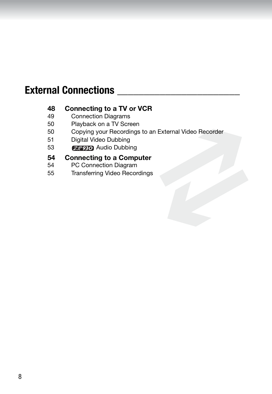 External connections | Canon Digital Video Camcorder ZR900 User Manual | Page 10 / 85