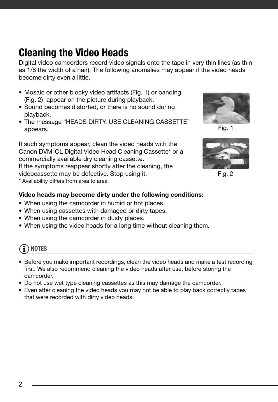 Introduction, Cleaning the video heads | Canon Digital Video Camcorder ZR900 User Manual | Page 2 / 85