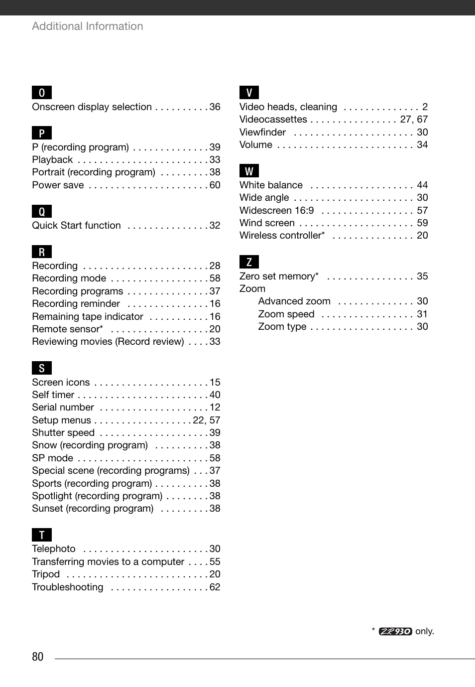 Canon Digital Video Camcorder ZR900 User Manual | Page 82 / 85