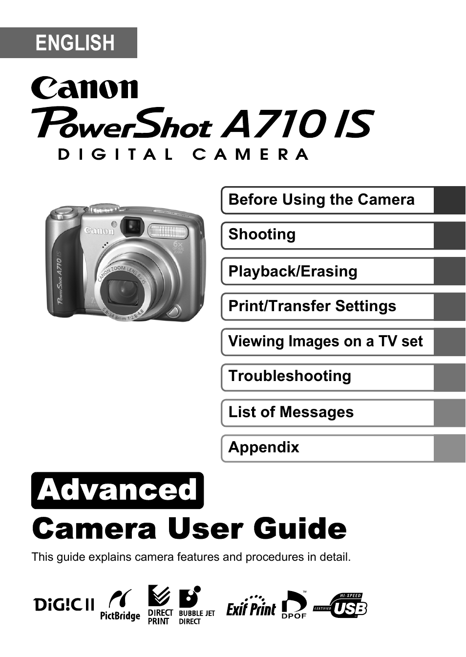 Canon A710 IS User Manual | 138 pages