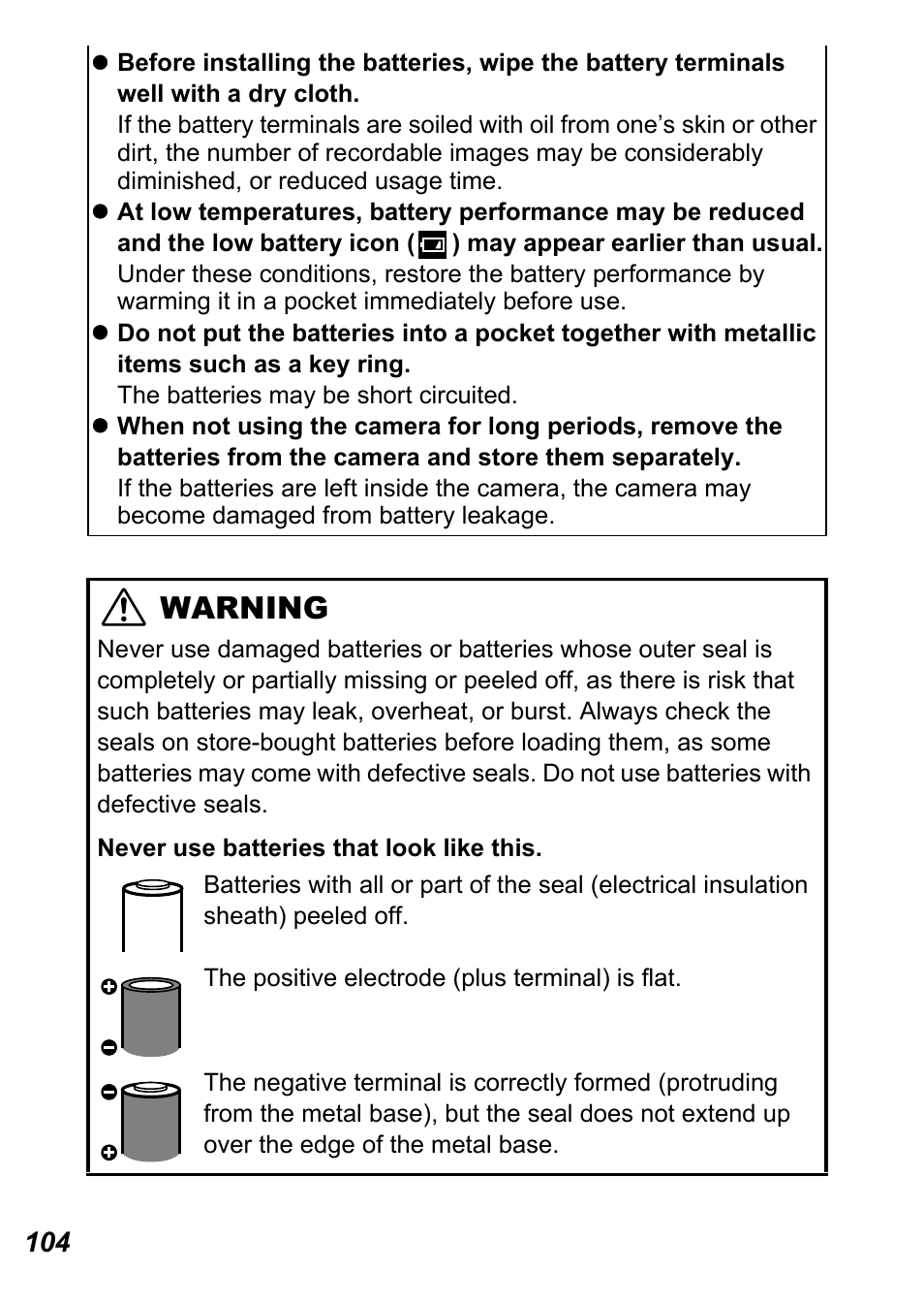 Warning | Canon A710 IS User Manual | Page 106 / 138