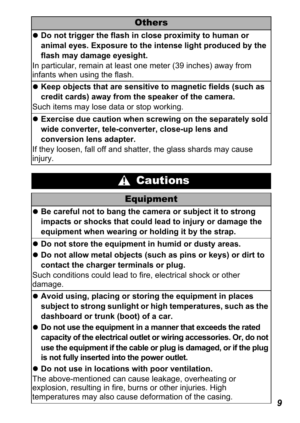 Cautions | Canon A710 IS User Manual | Page 11 / 138