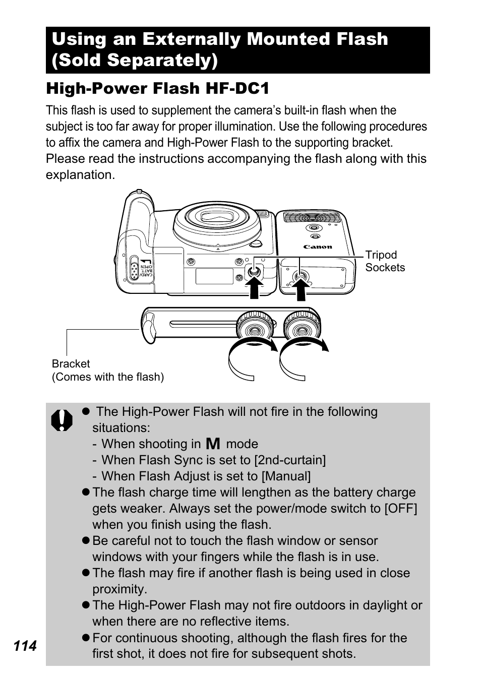 High-power flash hf-dc1 | Canon A710 IS User Manual | Page 116 / 138