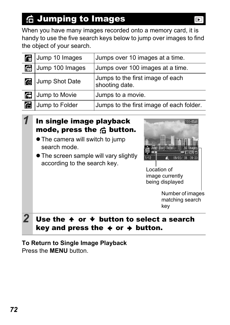 Jumping to images | Canon A710 IS User Manual | Page 74 / 138