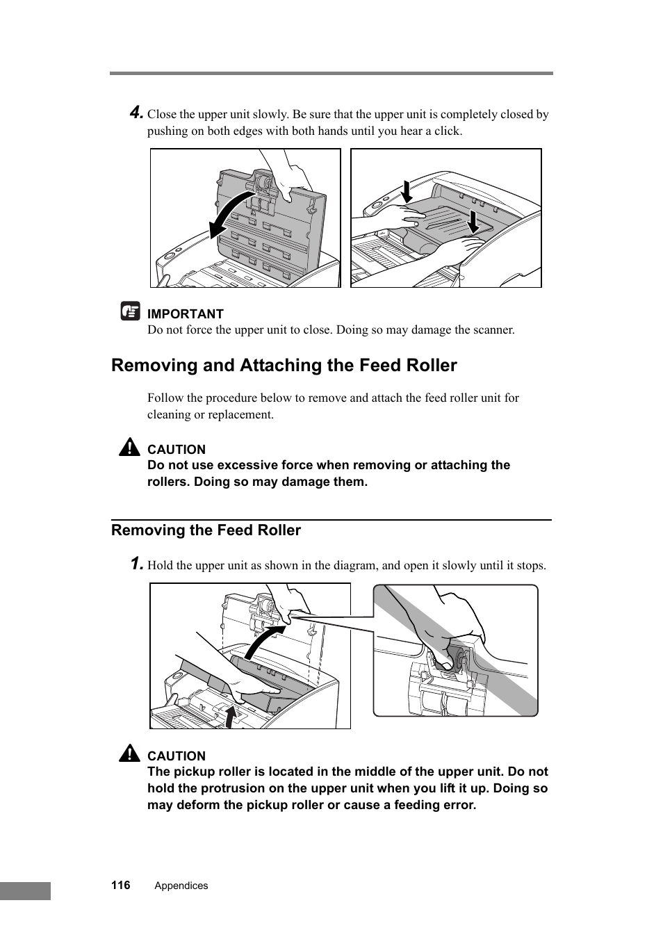 Removing and attaching the feed roller | Canon DR-6030C User Manual | Page 122 / 145