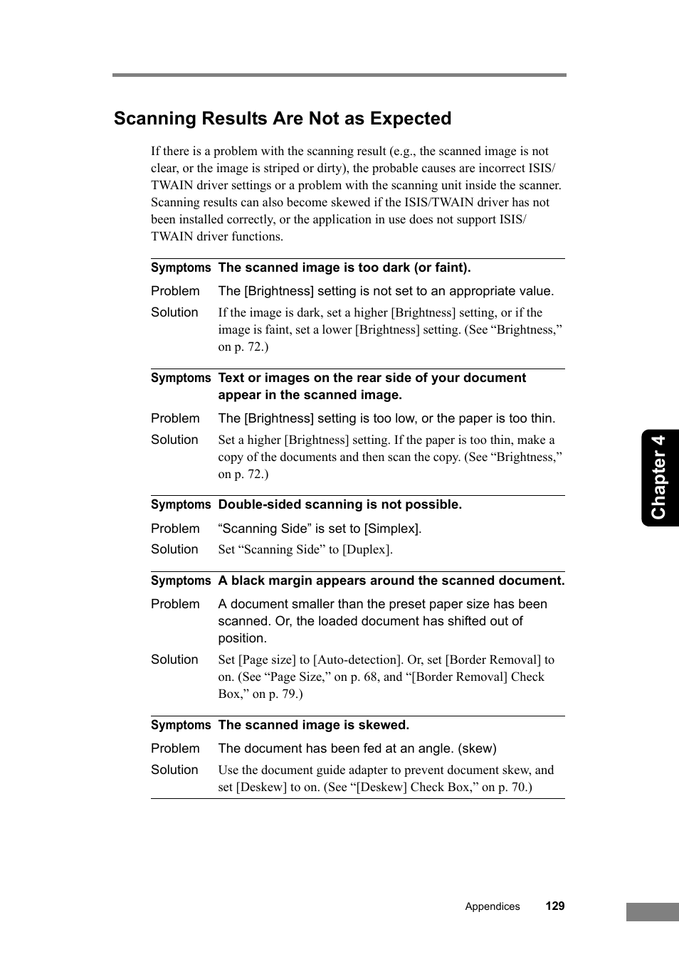 Chapter 4 scanning results are not as expected | Canon DR-6030C User Manual | Page 135 / 145