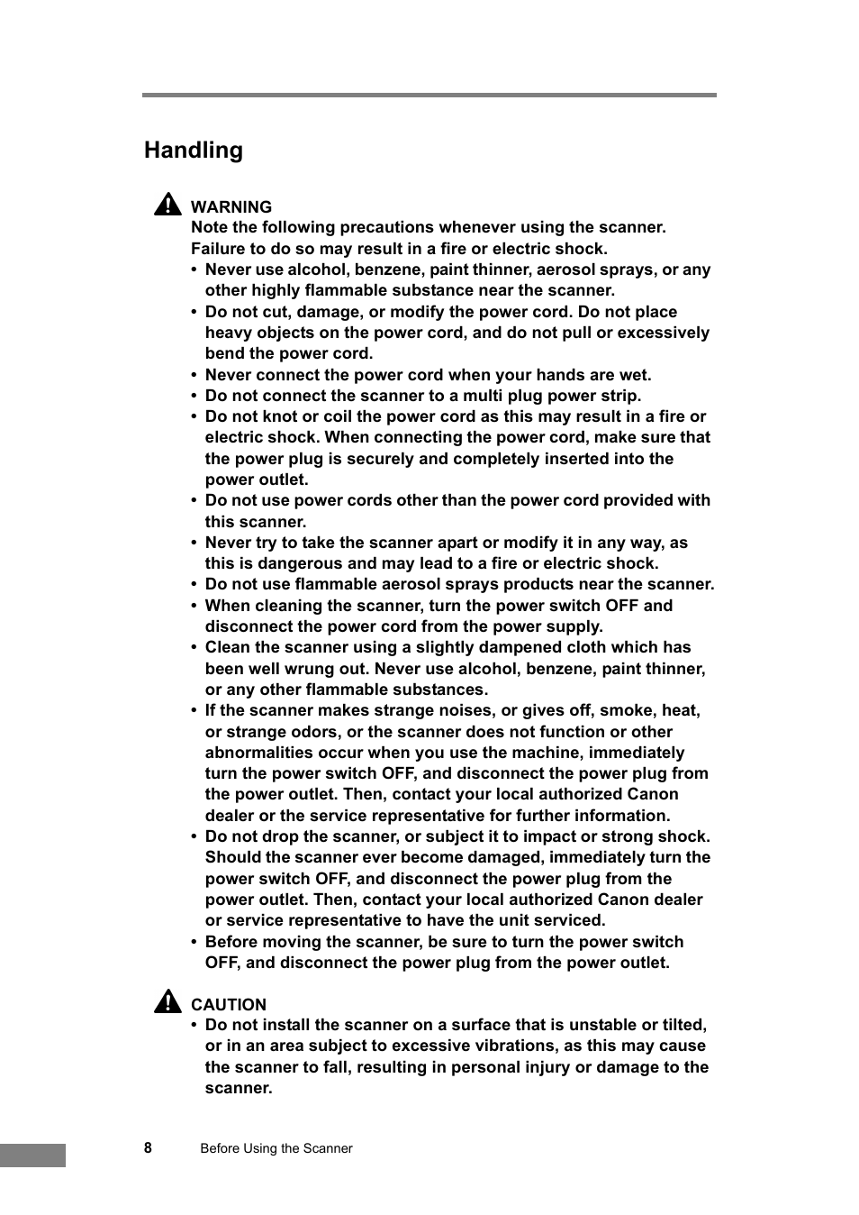 Handling | Canon DR-6030C User Manual | Page 14 / 145