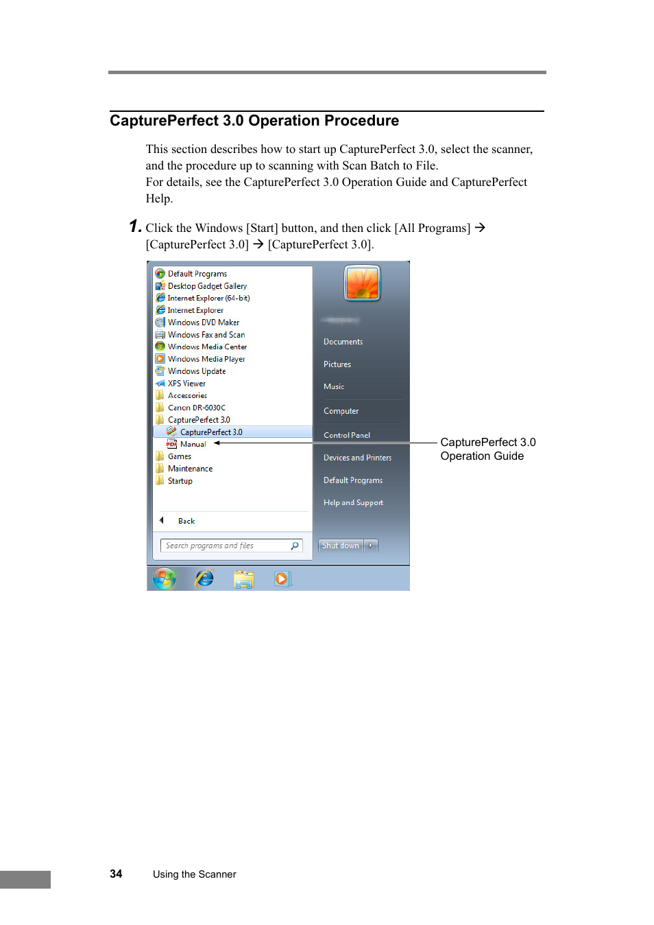 Captureperfect 3.0 operation procedure | Canon DR-6030C User Manual | Page 40 / 145