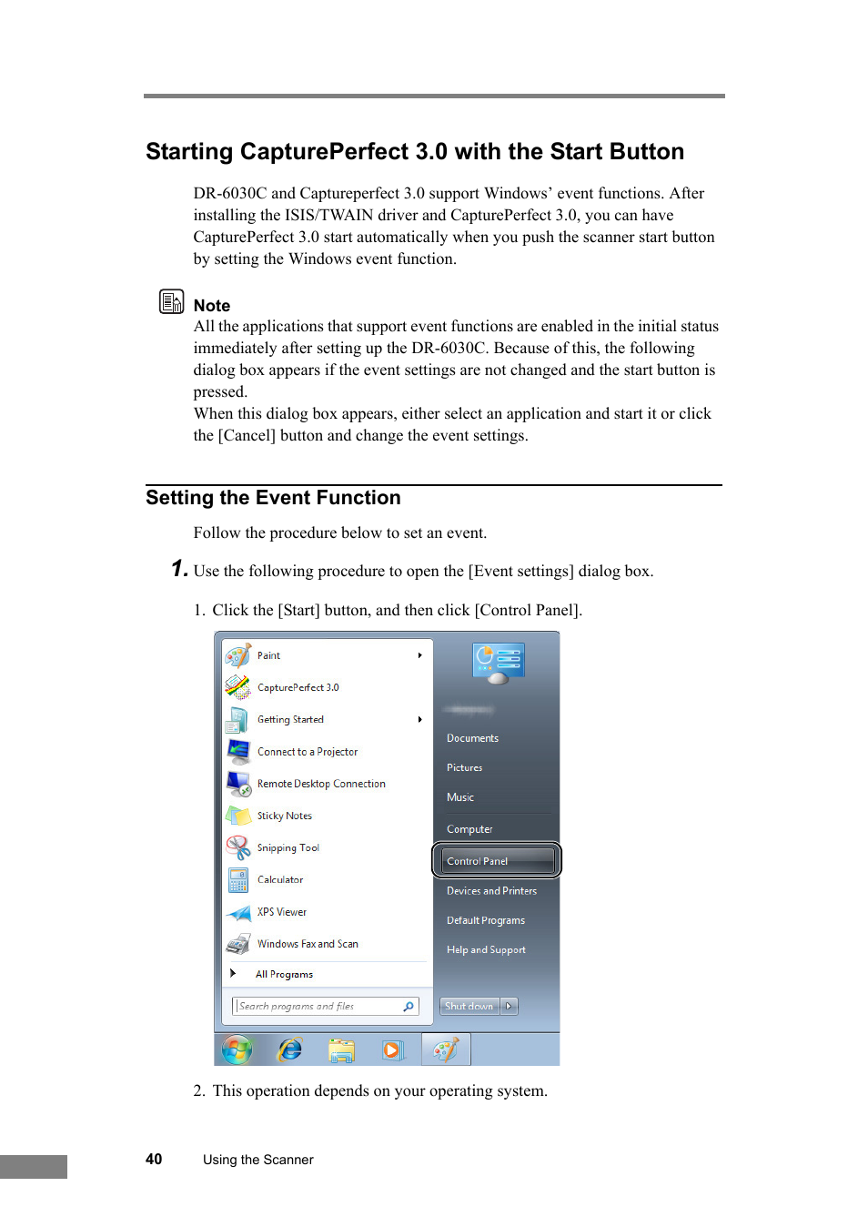 Starting captureperfect 3.0 with the start button | Canon DR-6030C User Manual | Page 46 / 145