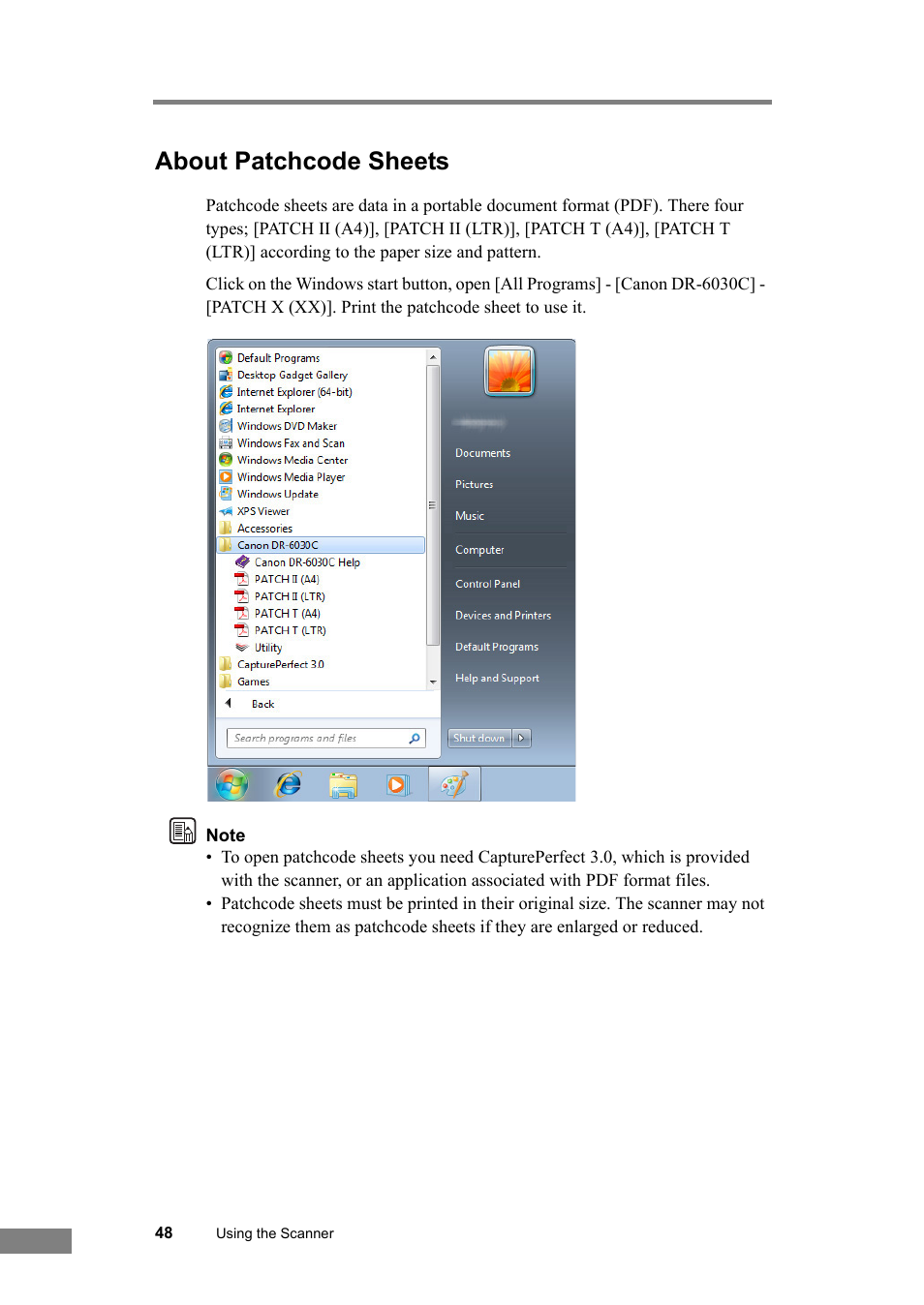 About patchcode sheets | Canon DR-6030C User Manual | Page 54 / 145