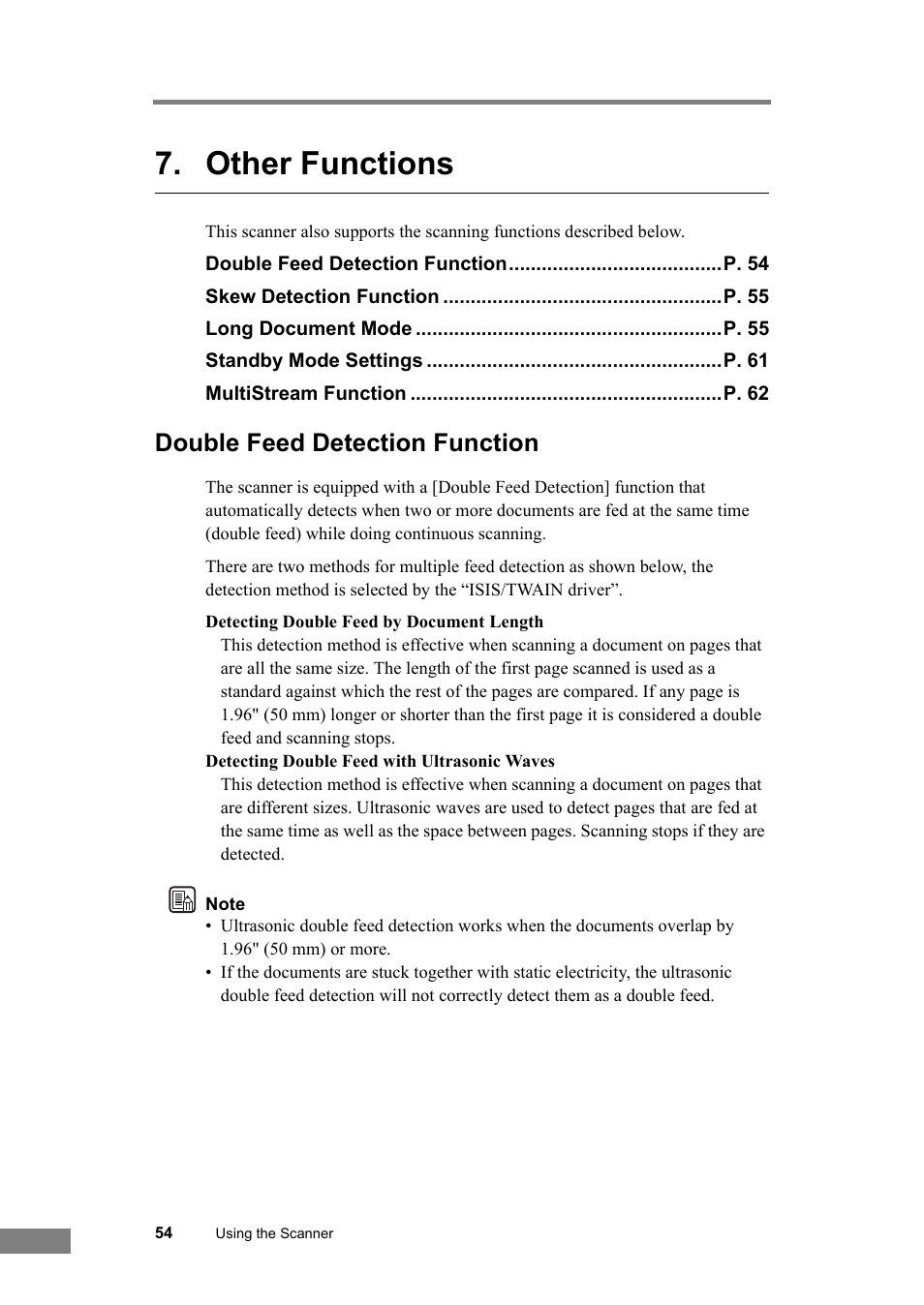 Other functions, Double feed detection function | Canon DR-6030C User Manual | Page 60 / 145