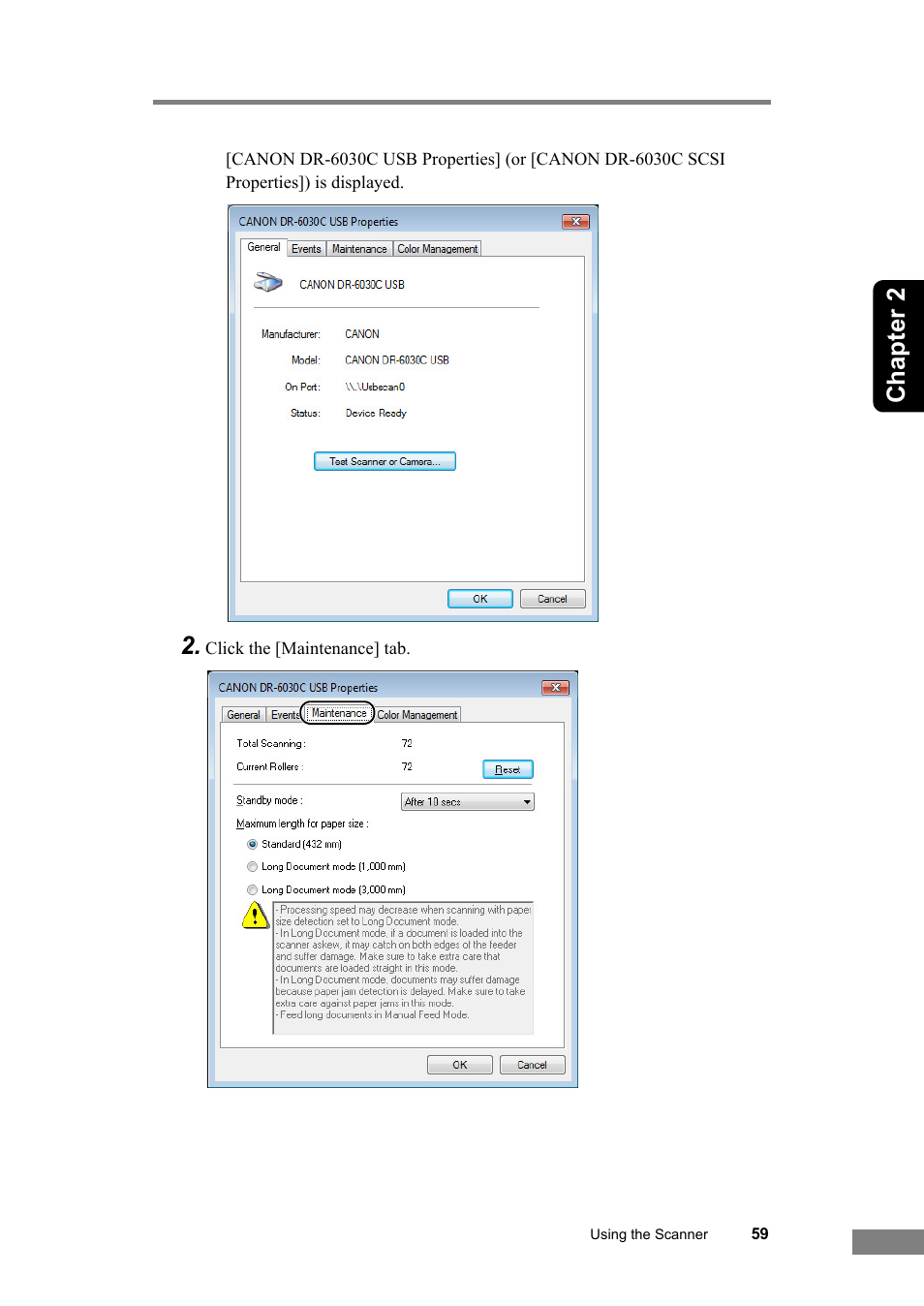 Chapter 2 | Canon DR-6030C User Manual | Page 65 / 145