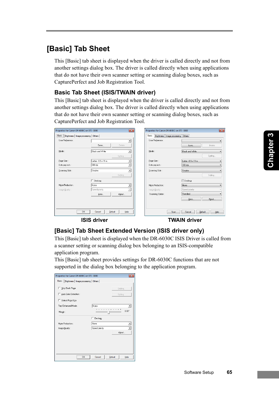 Basic] tab sheet, T (see p. 65.), Chapter 3 [basic] tab sheet | Canon DR-6030C User Manual | Page 71 / 145