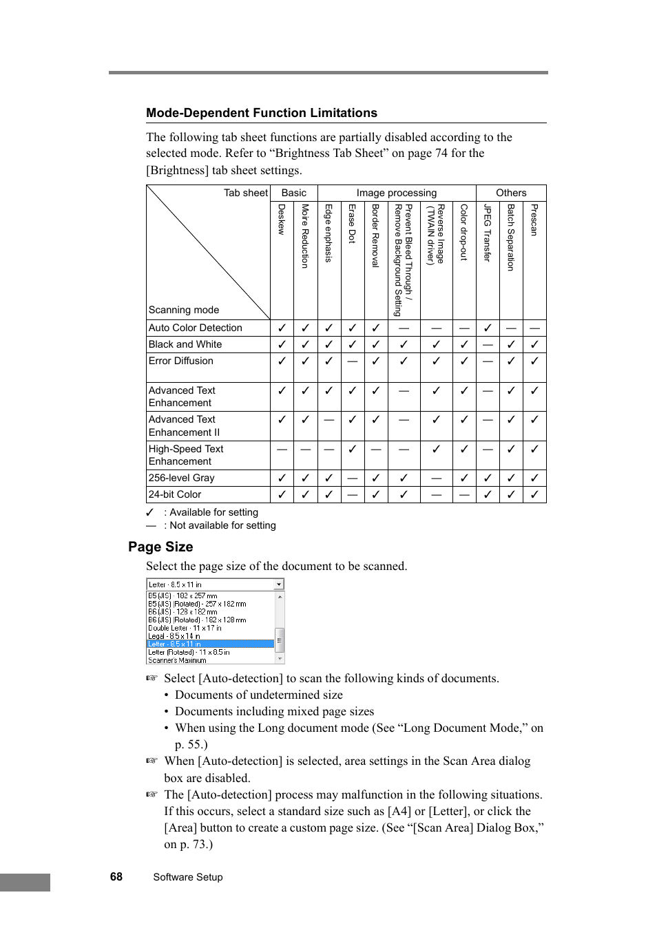 Page size | Canon DR-6030C User Manual | Page 74 / 145