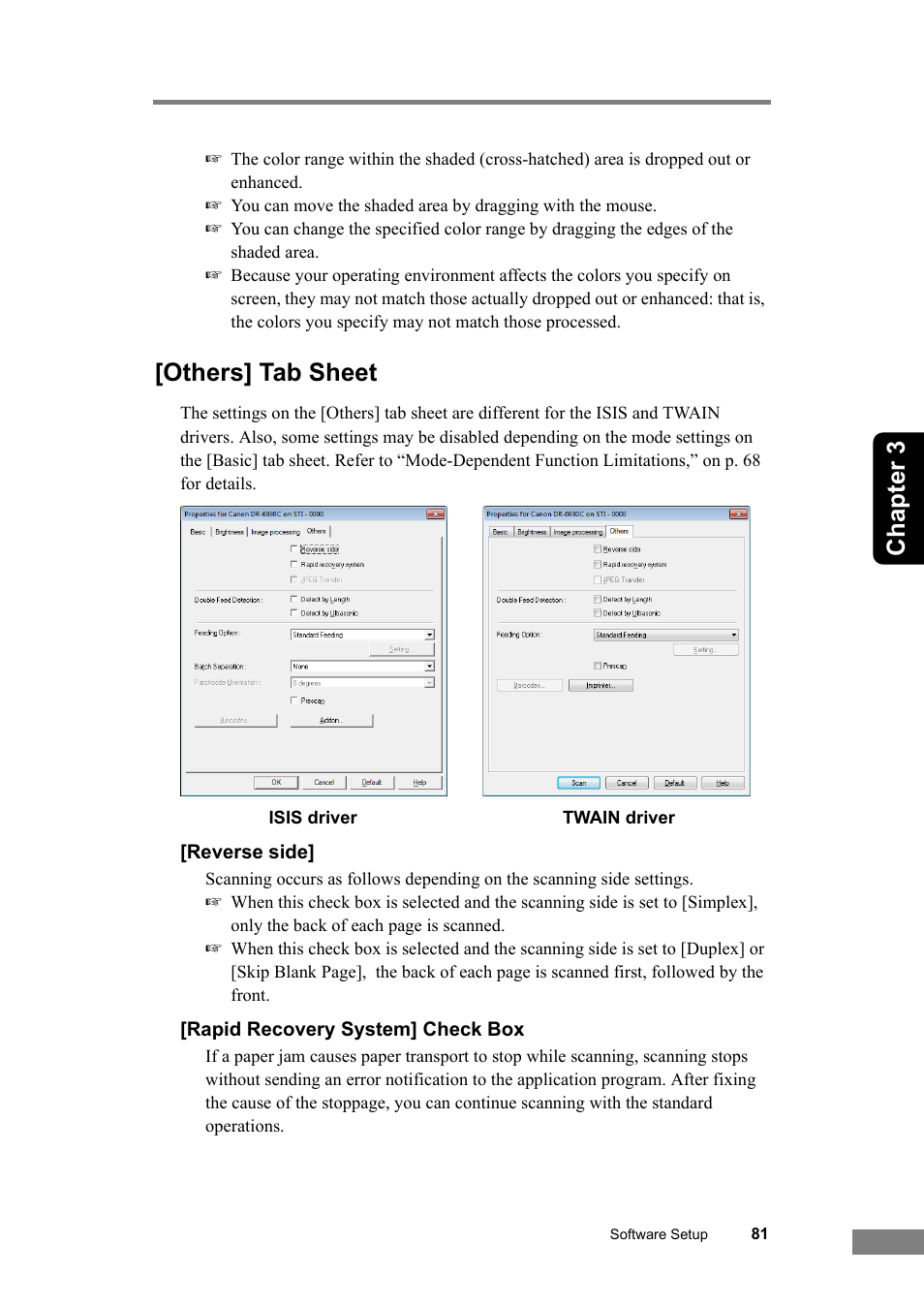 Others] tab sheet, See p. 81.), Chapter 3 | Canon DR-6030C User Manual | Page 87 / 145