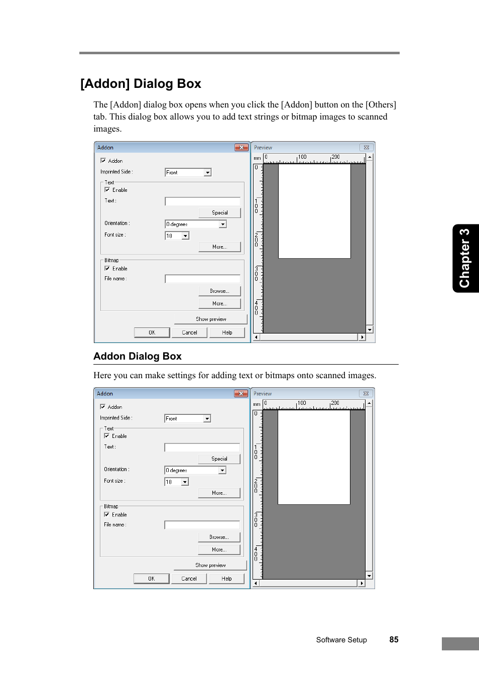 Addon] dialog box, Chapter 3 [addon] dialog box | Canon DR-6030C User Manual | Page 91 / 145