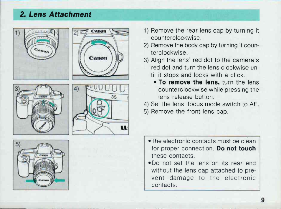 Canon EOS 1000 F User Manual | Page 11 / 105