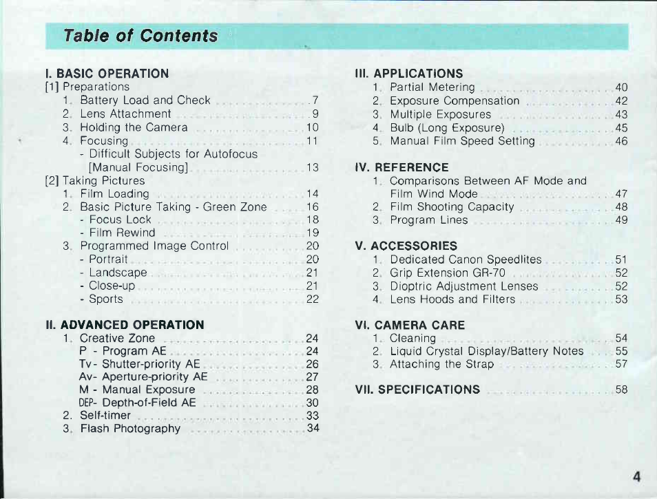 Canon EOS 1000 F User Manual | Page 2 / 105