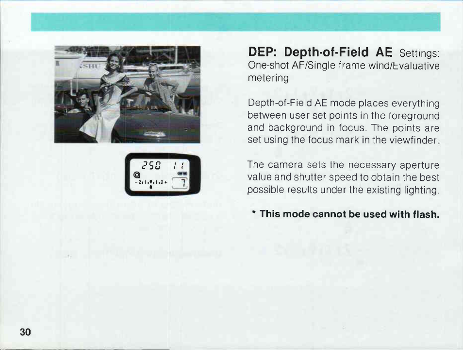 Blinking shutter speed (camera shake warning) | Canon EOS 1000 F User Manual | Page 32 / 105