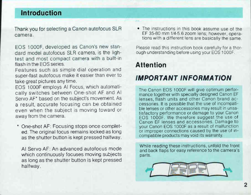 Canon EOS 1000 F User Manual | Page 4 / 105