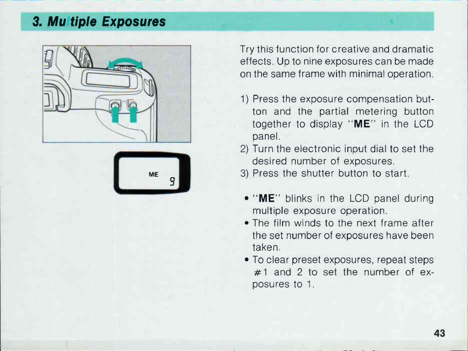 Program shift, Six-second timer | Canon EOS 1000 F User Manual | Page 45 / 105