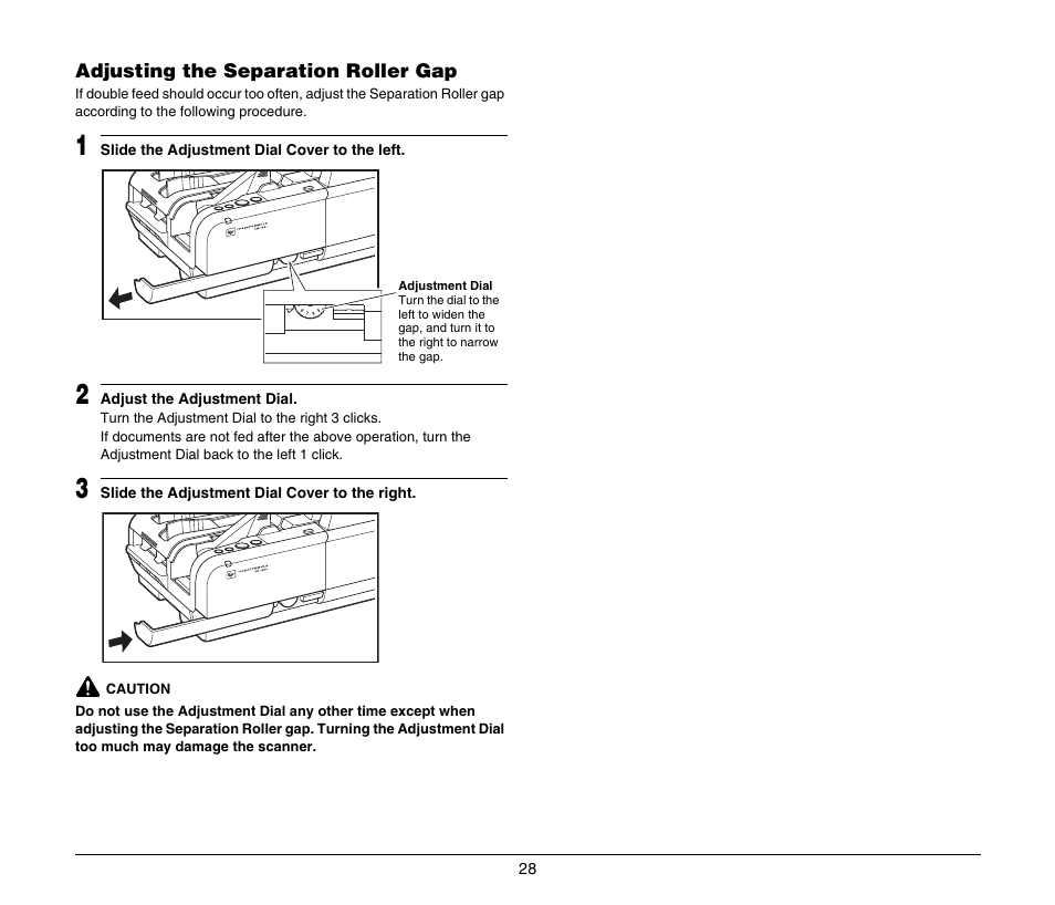 Adjusting the separation roller gap | Canon IMAGEFORMULA CR-190I M111021 User Manual | Page 29 / 31