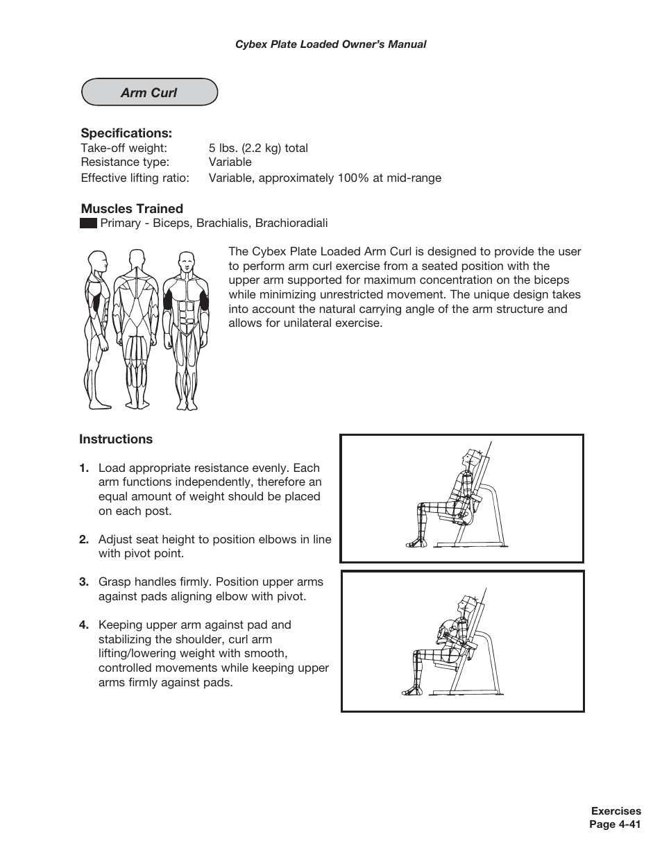 Cybex 5000 Series PL User Manual | Page 103 / 206