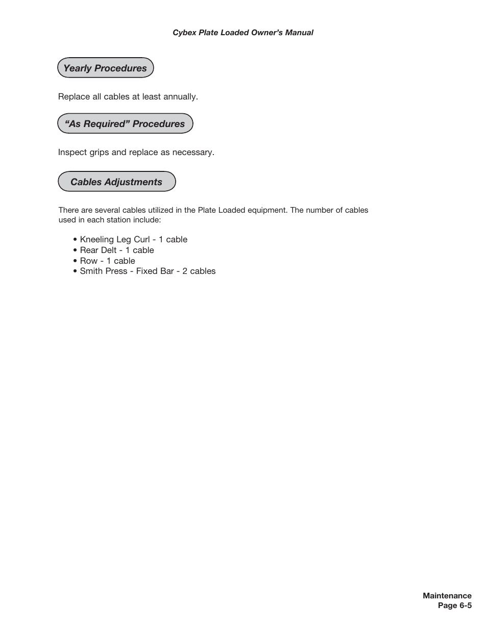 Cybex 5000 Series PL User Manual | Page 117 / 206