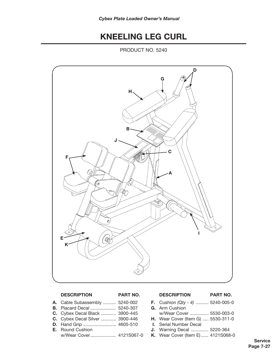 Kneeling leg curl | Cybex 5000 Series PL User Manual | Page 145 / 206