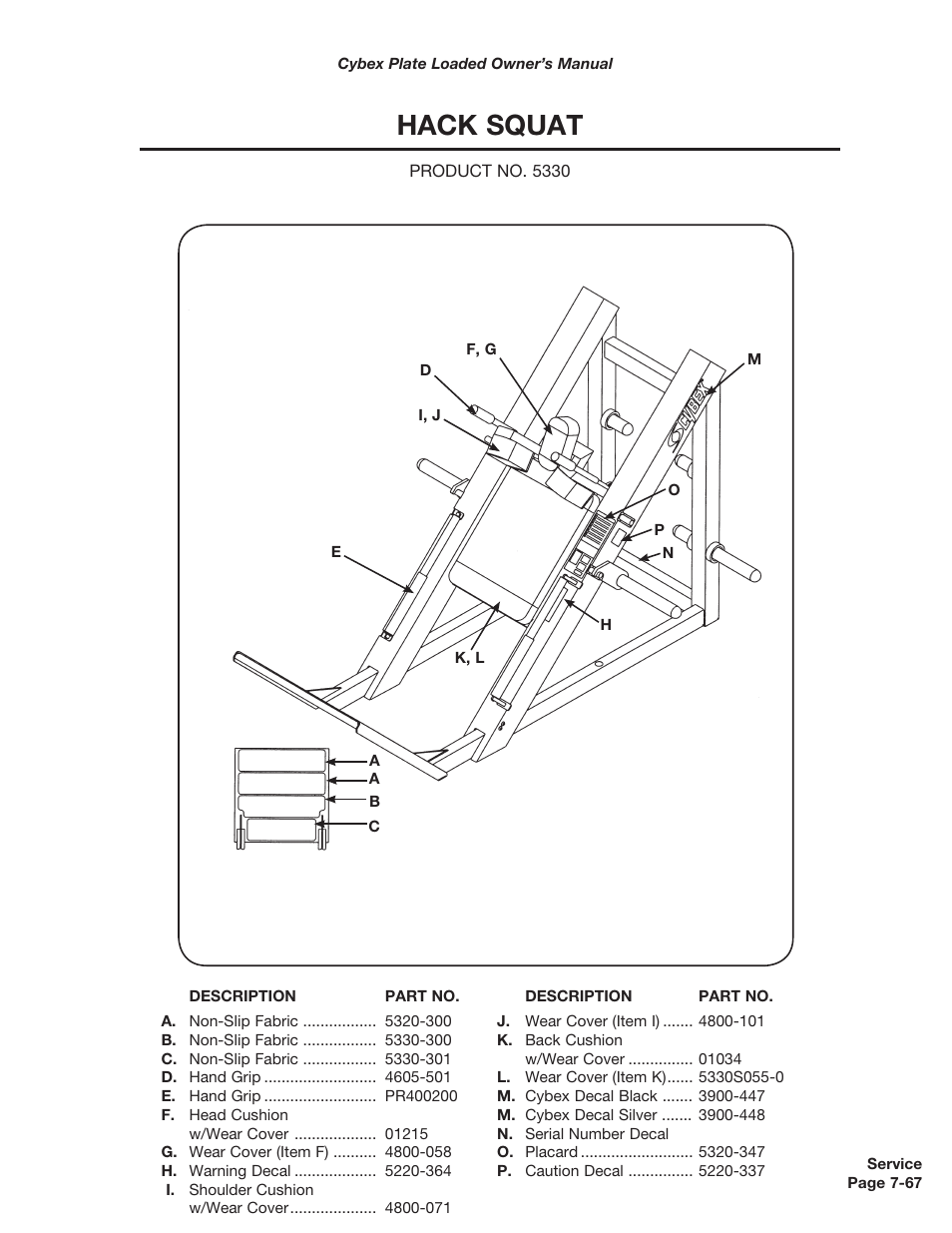 Hack squat | Cybex 5000 Series PL User Manual | Page 185 / 206