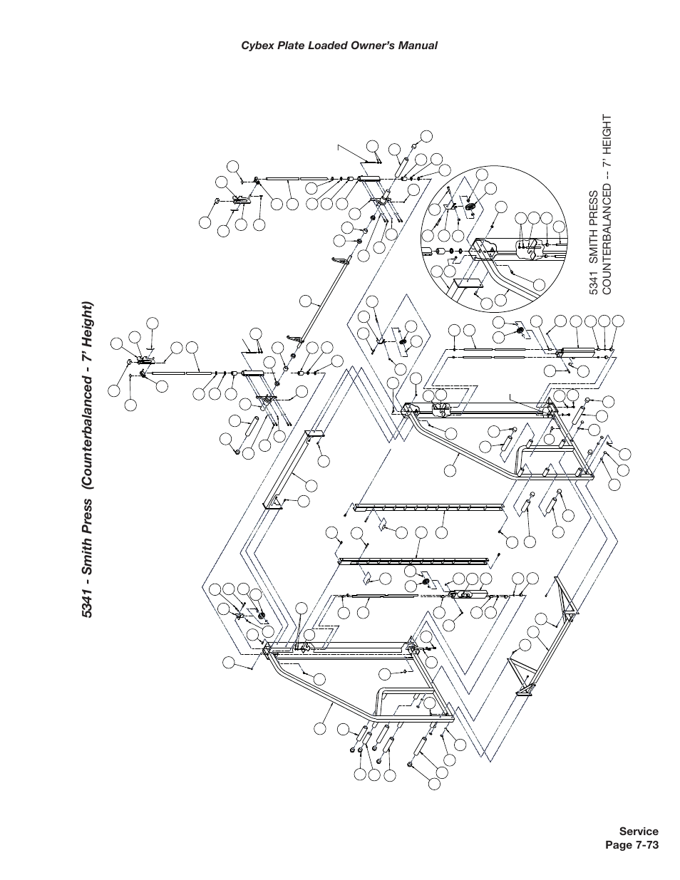 5341 smith press counterbalanced ’ height | Cybex 5000 Series PL User Manual | Page 191 / 206