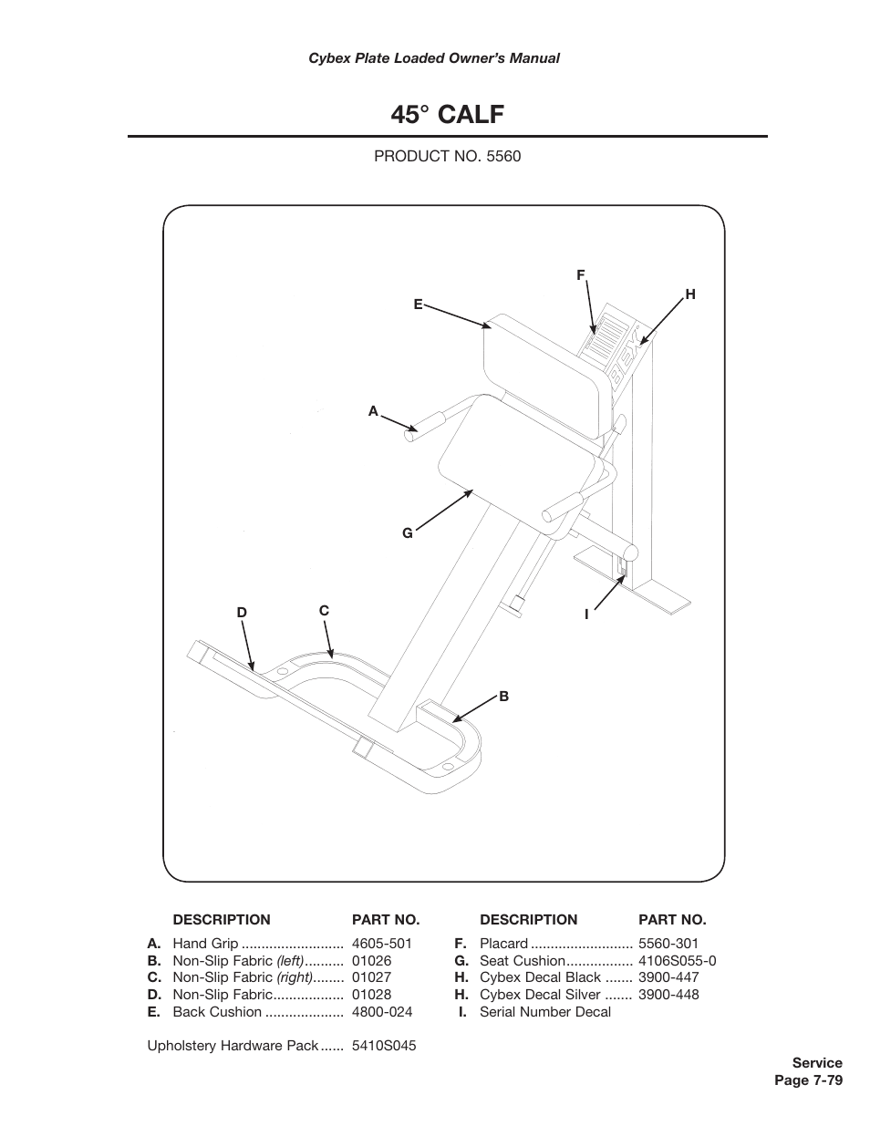 45° calf | Cybex 5000 Series PL User Manual | Page 197 / 206