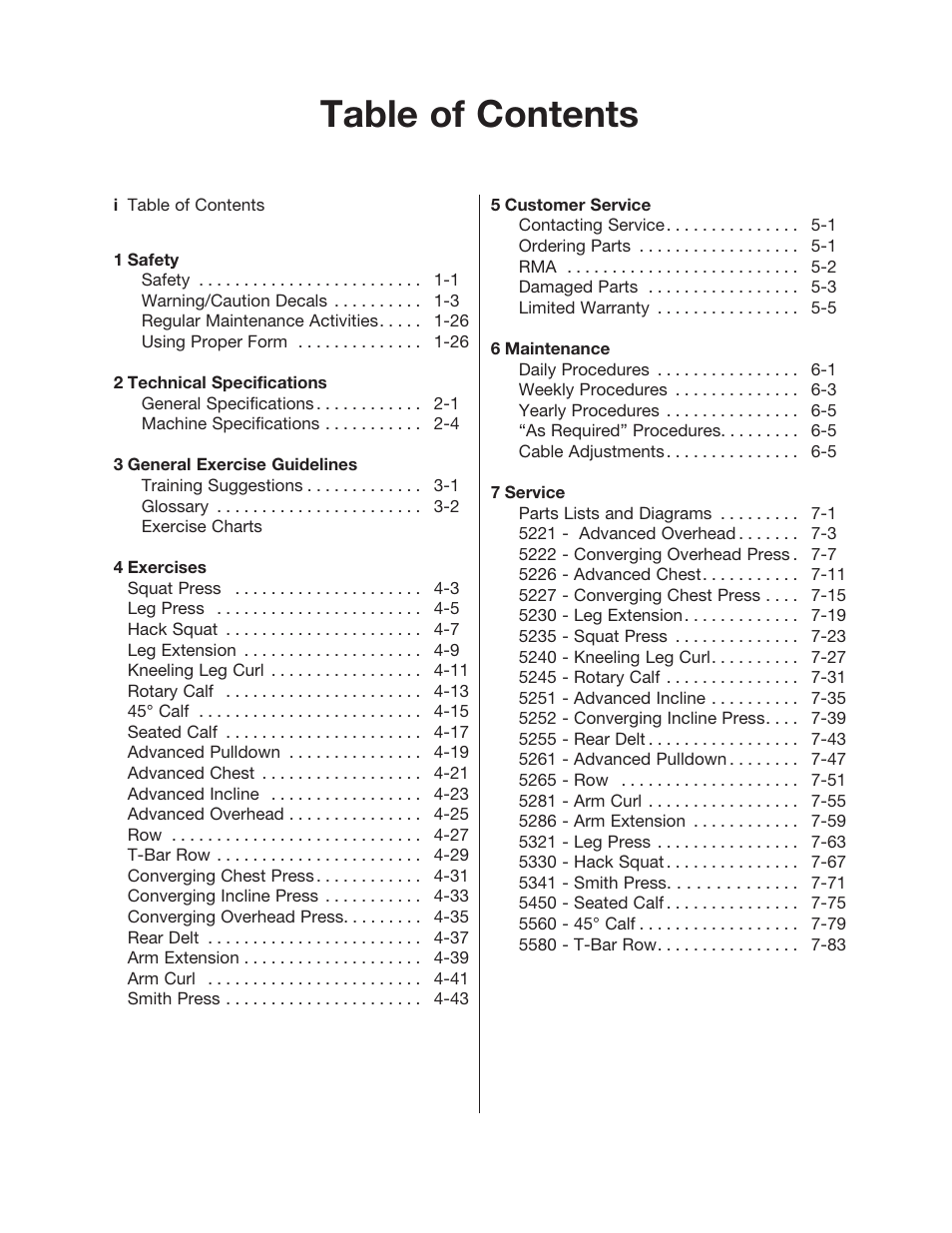 Cybex 5000 Series PL User Manual | Page 5 / 206