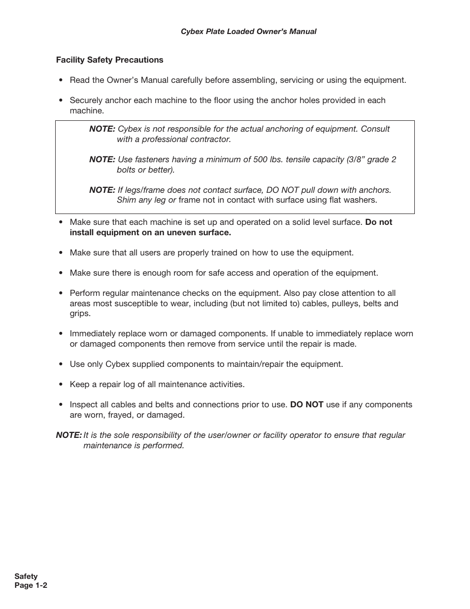 Cybex 5000 Series PL User Manual | Page 8 / 206