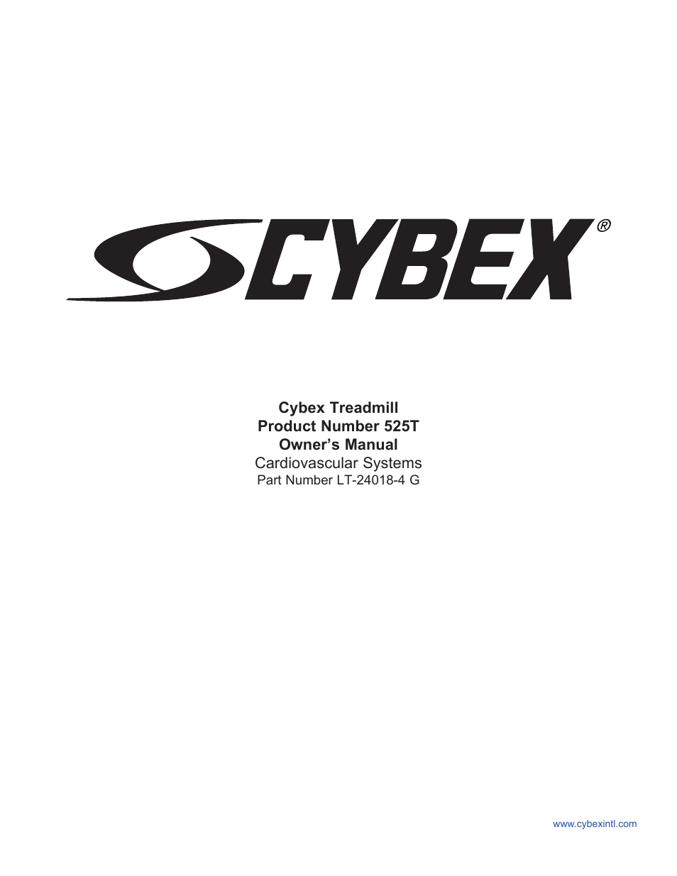 Cybex 525T Treadmill User Manual | 80 pages