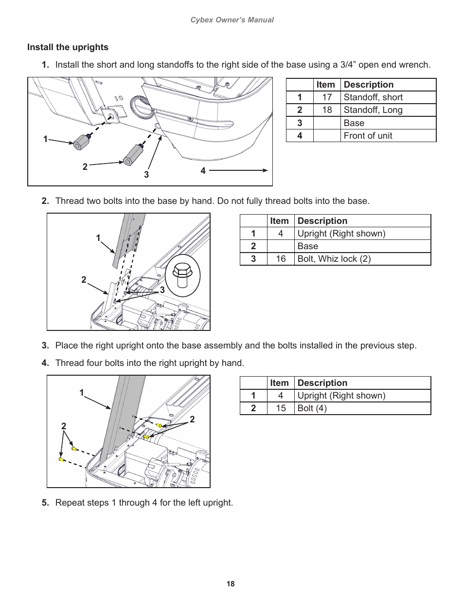 Cybex 525T Treadmill User Manual | Page 18 / 80