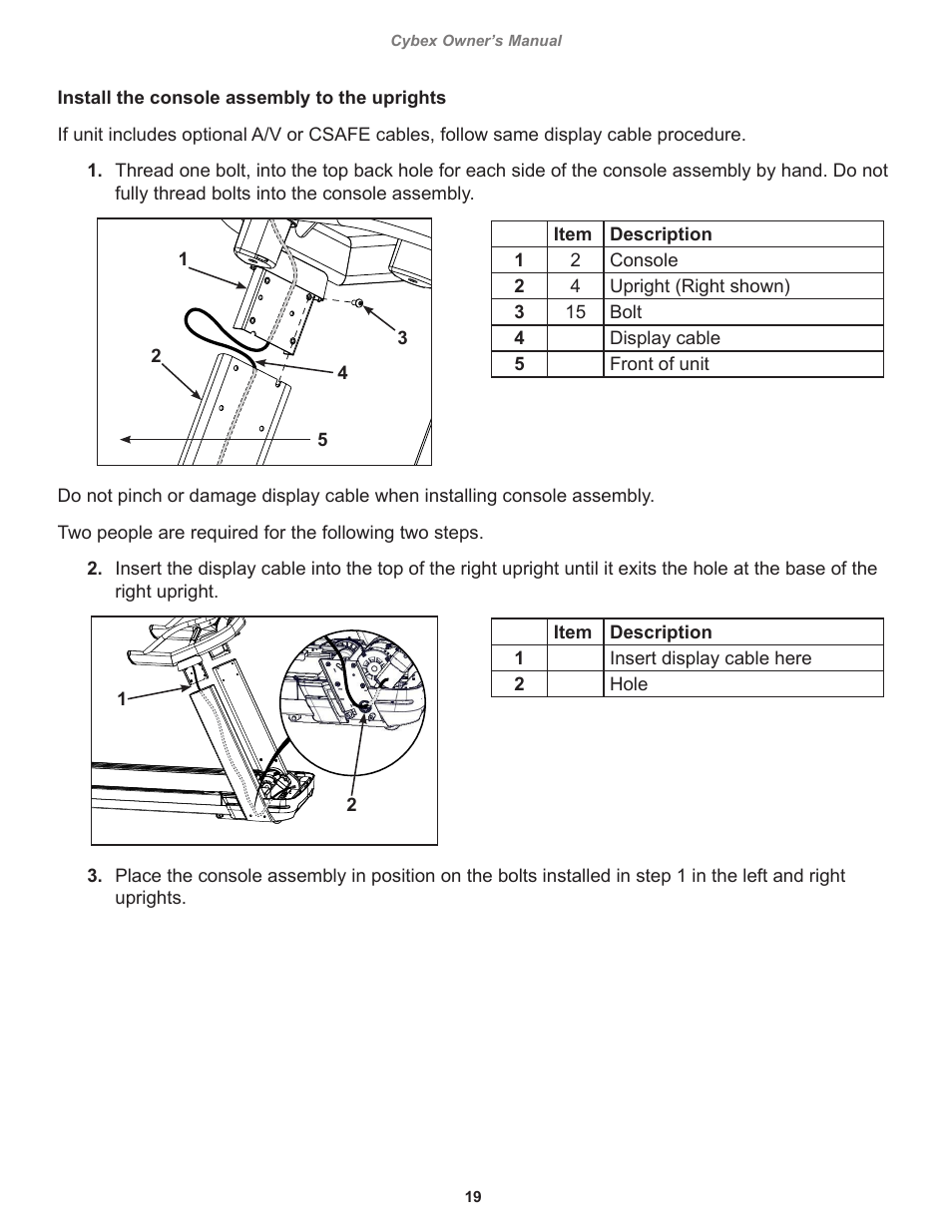 Cybex 525T Treadmill User Manual | Page 19 / 80