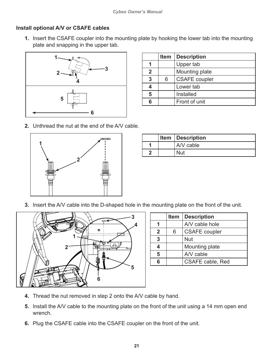 Cybex 525T Treadmill User Manual | Page 21 / 80