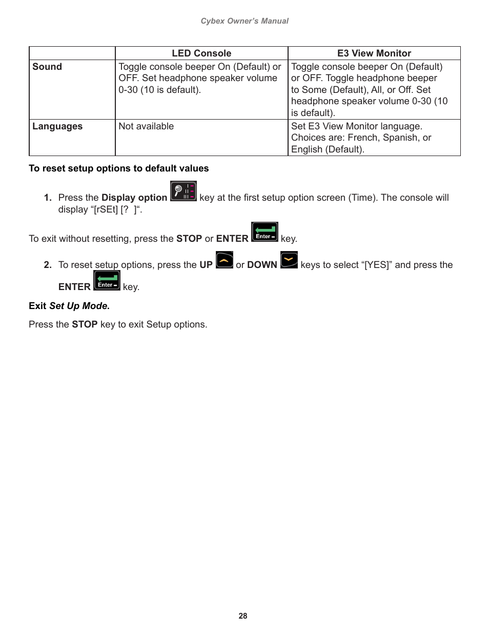 28 cybex owner’s manual cybex owner’s manual | Cybex 525T Treadmill User Manual | Page 28 / 80