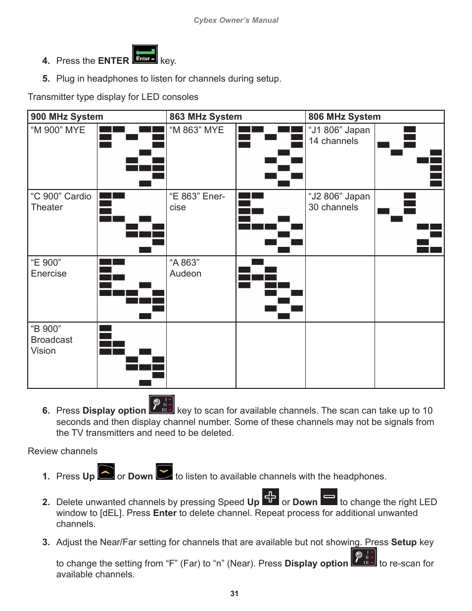 Or down, 31 cybex owner’s manual | Cybex 525T Treadmill User Manual | Page 31 / 80