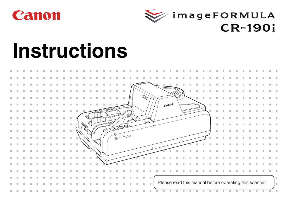 Canon IMAGEFORMULA CR-190I User Manual | 61 pages