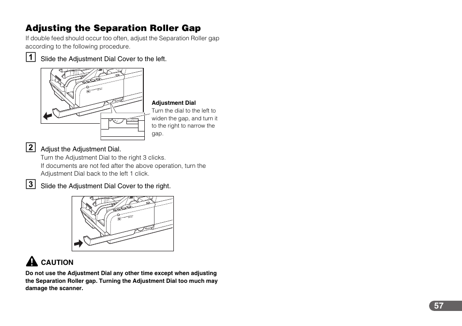 Adjusting the separation roller gap | Canon IMAGEFORMULA CR-190I User Manual | Page 57 / 61